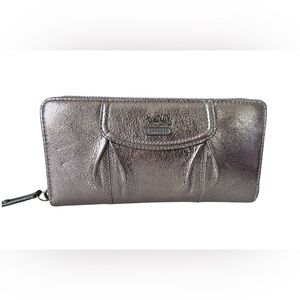Coach Madison Accordion Pleat Metallic Wallet EUC